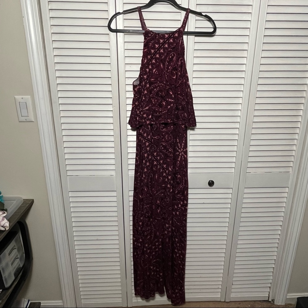 ๐HP๐ Torrid Drape Top Halter Neck Burgundy Maxi Dress, Size 0 - Picture 4 of 14